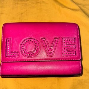 Michael Kors Love Medium Clutch Crossbody bag ultra Pink